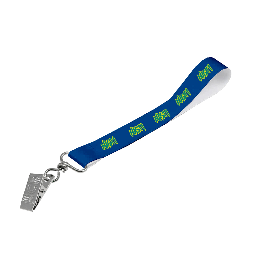 Matte Polyester Wrist Phone Strap S/Sided Print with Crocodile Clip 15 x 340mm